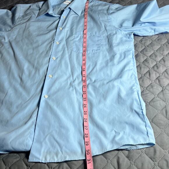 ✨Van Heusen Men’s Blue Poplin Dress Shirt 17 32/33 Regular Fit Long Sleeve - Picture 7 of 8